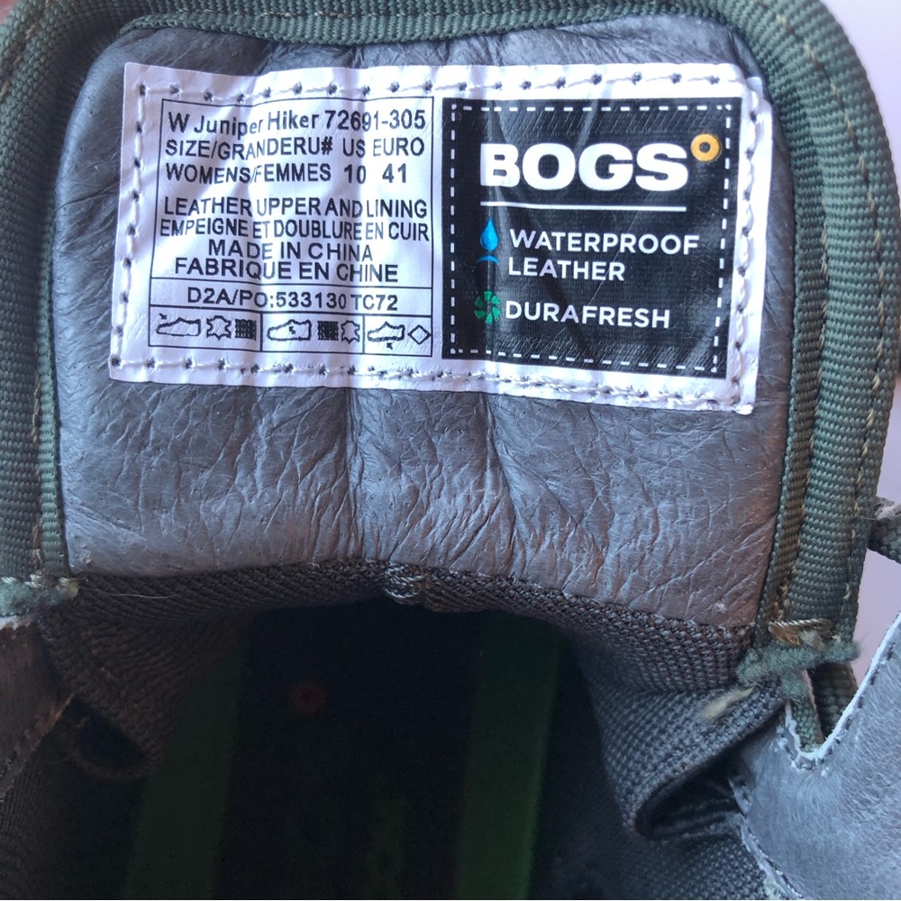 Bogs Loden Olive Green Black Juniper Hiker Women's Casual Boots - Picture 12 of 16